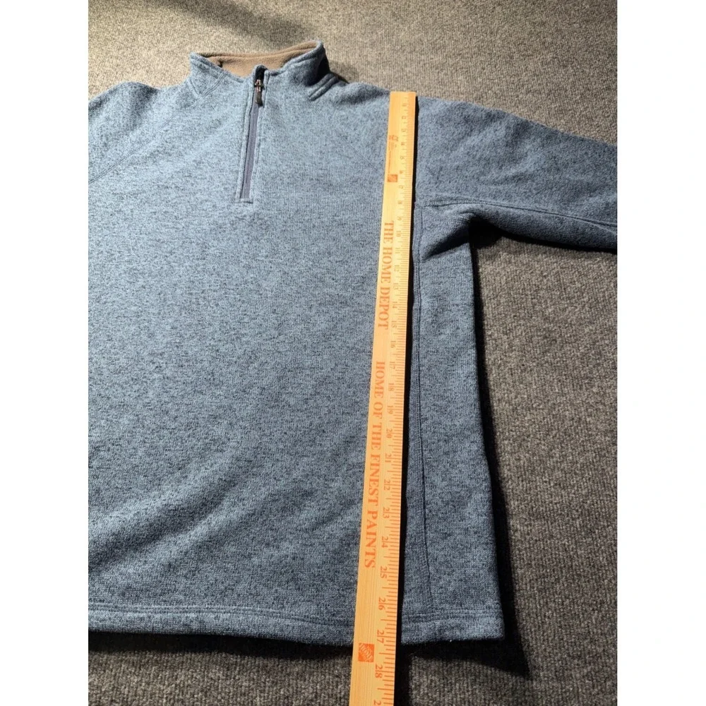 Stillwater Supply Co Mens Large Blue Heathered Quarter Zip Fleece Lined Sweater